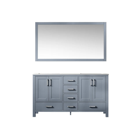 Image of Jacques Modern Dark Grey 60" Double Sink Vanity Set | LJ342260DBWQM58F