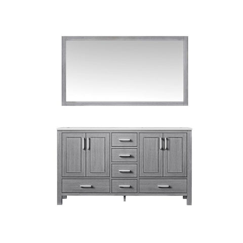 Image of Jacques Modern Distressed Grey 60" Double Sink Vanity Set | LJ342260DDWQM58F