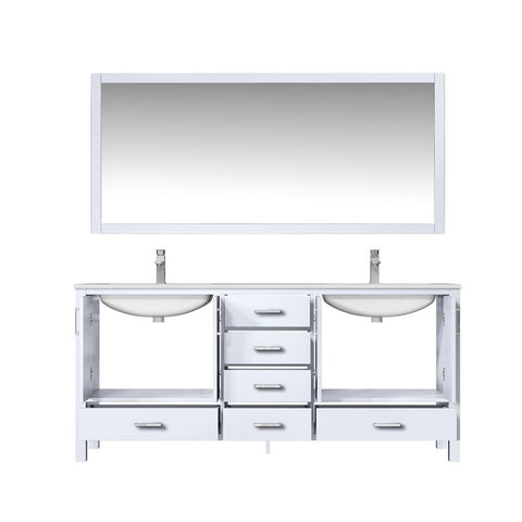 Image of Jacques 72" White Double Sink Vanity Set with White Carrara Marble Top | LJ342272DADSM70F