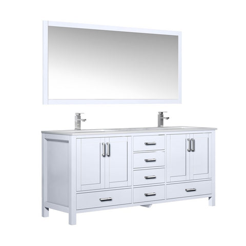 Image of Jacques 72" White Double Sink Vanity Set with White Carrara Marble Top | LJ342272DADSM70F