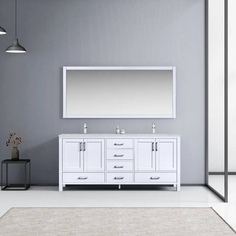 Image of Jacques Modern White 72" Double Sink Vanity Set | LJ342272DAWQM70F