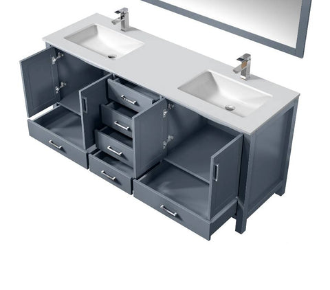 Image of Jacques Modern Dark Grey 72" Double Sink Vanity | LJ342272DBWQ000