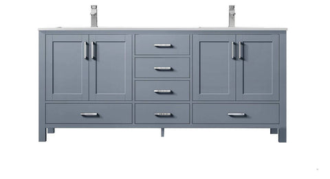 Image of Jacques Modern Dark Grey 72" Double Sink Vanity | LJ342272DBWQ000