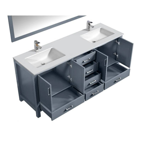 Image of Jacques Modern Dark Grey 72" Double Sink Vanity Set | LJ342272DBWQM70F