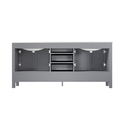 Image of Jacques 72" Distressed Grey Double Sink Vanity Set with White Carrara Marble Top | LJ342272DDDSM70F