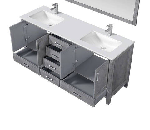 Image of Jacques Modern Distressed Grey 72" Double Sink Vanity | LJ342272DDWQ000