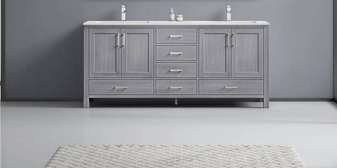 Image of Jacques Modern Distressed Grey 72" Double Sink Vanity | LJ342272DDWQ000