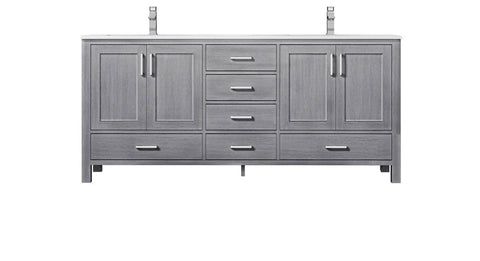 Image of Jacques Modern Distressed Grey 72" Double Sink Vanity | LJ342272DDWQ000