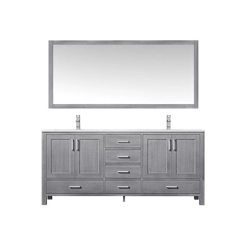 Image of Jacques Modern Distressed Grey 72" Double Sink Vanity Set | LJ342272DDWQM70F