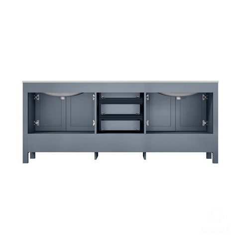 Image of Jacques 80" Dark Grey Double Sink Vanity Set with White Carrara Marble Top | LJ342280DBDSM30F