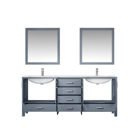 Image of Jacques 80" Dark Grey Double Sink Vanity Set with White Carrara Marble Top | LJ342280DBDSM30F