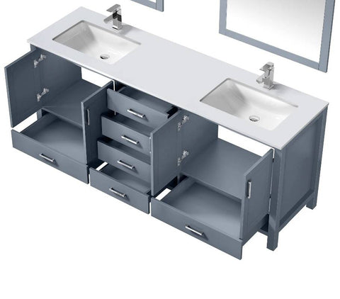 Image of Jacques Modern Dark Grey 80" Double Sink Vanity | LJ342280DBWQ000