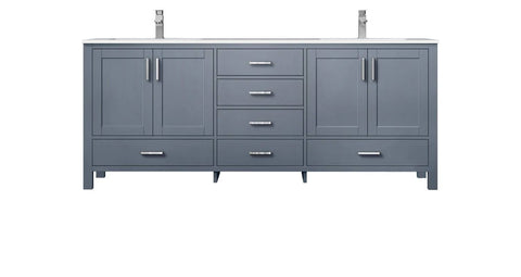 Image of Jacques Modern Dark Grey 80" Double Sink Vanity | LJ342280DBWQ000