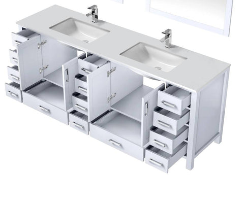 Image of Jacques Modern White 84" Double Sink Vanity | LJ342284DAWQ000
