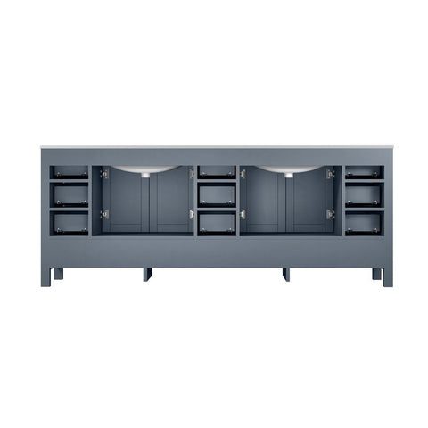 Image of Jacques 84" Dark Grey Double Sink Vanity Set with White Carrara Marble Top | LJ342284DBDSM34F