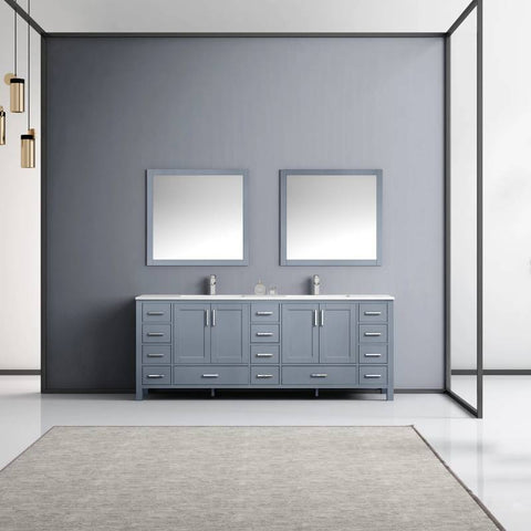 Image of Jacques Modern Dark Grey 84" Double Sink Vanity Set | LJ342284DBWQM34F