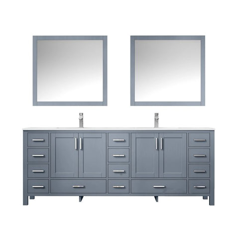 Image of Jacques Modern Dark Grey 84" Double Sink Vanity Set | LJ342284DBWQM34F