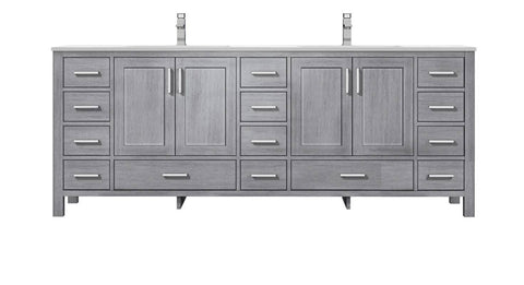 Image of Jacques Modern Distressed Grey 84" Double Sink Vanity | LJ342284DDWQ000