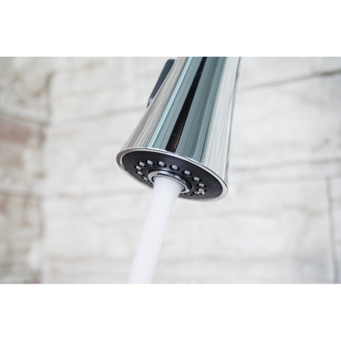 Image of Lexora Furio Brass Kitchen Faucet w/ Pull Out Sprayer - Chrome | LKFS7011CH