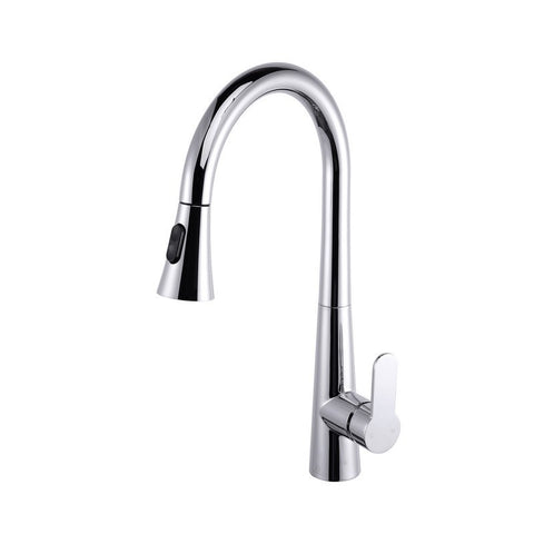 Image of Lexora Furio Brass Kitchen Faucet w/ Pull Out Sprayer - Chrome | LKFS7011CH