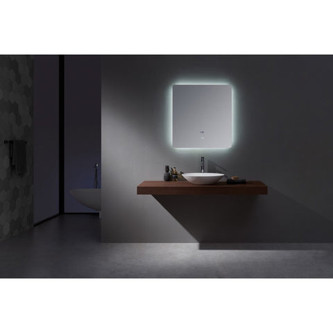 Image of Lexora Lugano 30" Wide x 32" Tall LED Mirror w/ Defogger | LL3032LEDM