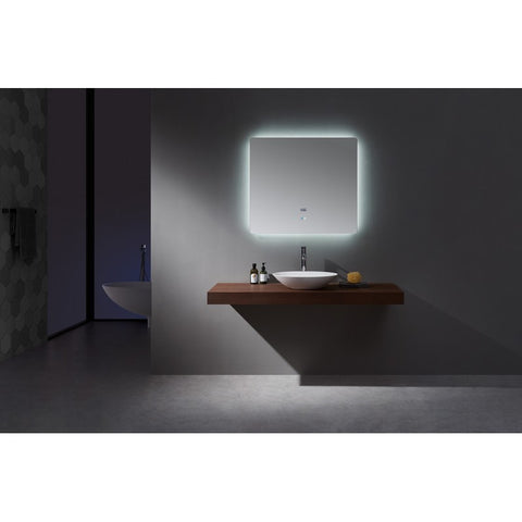 Image of Lexora Lugano 36" Wide x 32" Tall LED Mirror w/ Defogger | LL3632LEDM