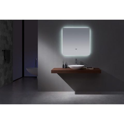Image of Lexora Lugano 36" Wide x 36" Tall LED Mirror w/ Defogger | LL3636LEDM