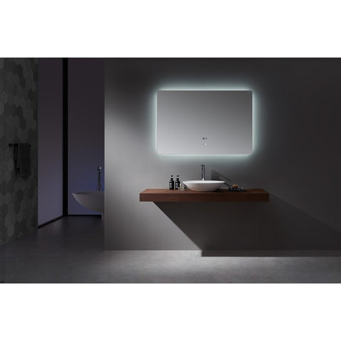 Image of Lexora Lugano 48" Wide x 32" Tall LED Mirror w/ Defogger | LL4832LEDM