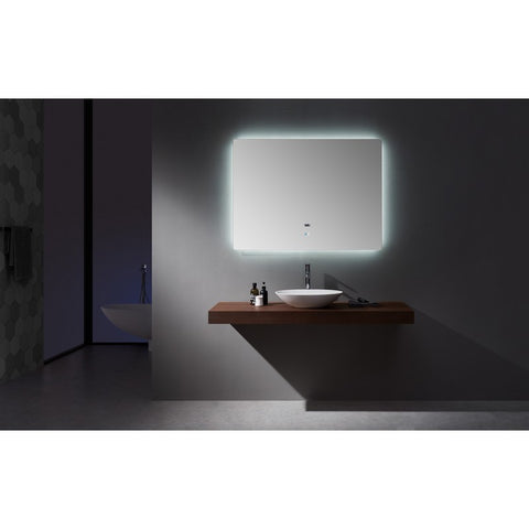 Image of Lexora Lugano 48" Wide x 36" Tall LED Mirror w/ Defogger | LL4836LEDM
