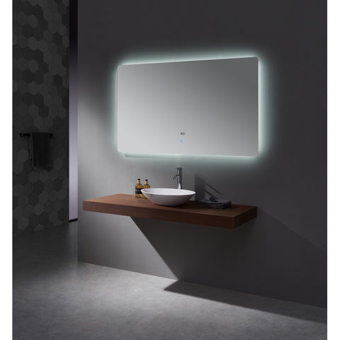 Image of Lexora Lugano 60" Wide x 36" Tall LED Mirror w/ Defogger | LL6036LEDM