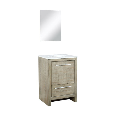 Image of Lexora Contemporary Lafarre 24" Rustic Acacia Single Sink Bathroom Vanity | LLF24SKSOSM18