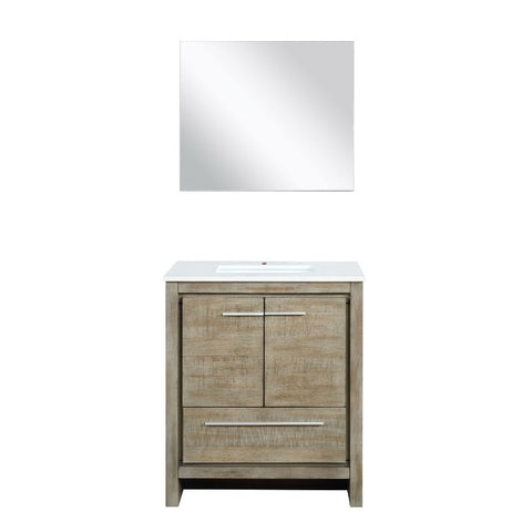Image of Lexora Lafarre Contemporary 30" Rustic Acacia Single Sink Bathroom Vanity | LLF30SKSOSM28