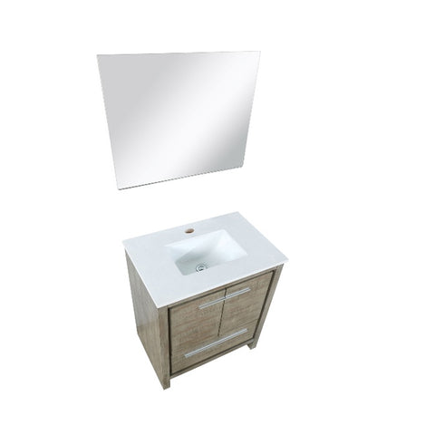 Image of Lexora Lafarre Contemporary 30" Rustic Acacia Single Sink Bathroom Vanity | LLF30SKSOSM28