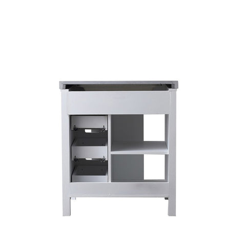Image of Marsyas 30" White Single Sink Vanity Set with Grey Quartz Top | LM342230SAASM28F