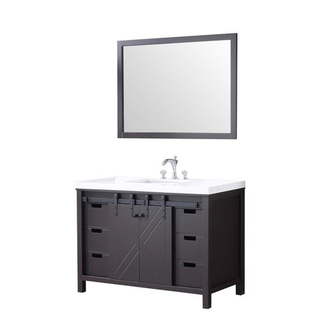 Image of Marsyas 48" Brown Single Vanity Set, White Quartz Top | LM342248SCCSM44F