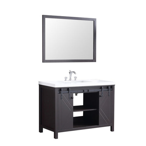 Image of Marsyas 48" Brown Single Vanity Set, White Quartz Top | LM342248SCCSM44F