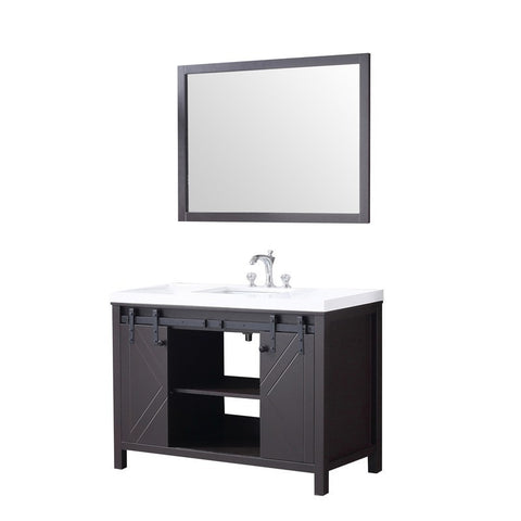 Image of Marsyas 48" Brown Single Vanity Set, White Quartz Top | LM342248SCCSM44F