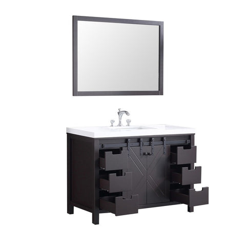 Image of Marsyas 48" Brown Single Vanity Set, White Quartz Top | LM342248SCCSM44F