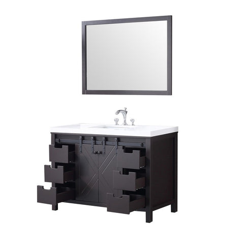 Image of Marsyas 48" Brown Single Vanity Set, White Quartz Top | LM342248SCCSM44F