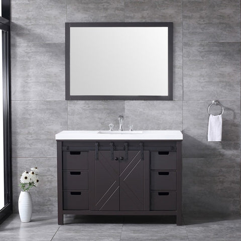 Image of Marsyas 48" Brown Single Vanity Set, White Quartz Top | LM342248SCCSM44F