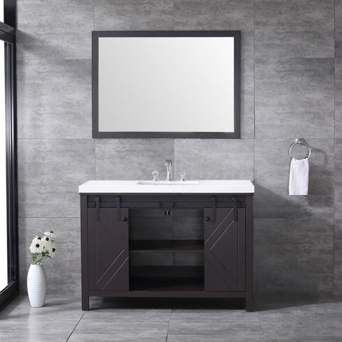 Image of Marsyas 48" Brown Single Vanity Set, White Quartz Top | LM342248SCCSM44F