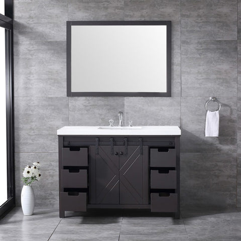 Image of Marsyas 48" Brown Single Vanity Set, White Quartz Top | LM342248SCCSM44F