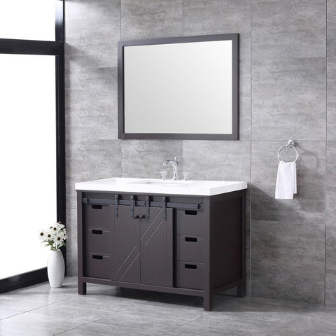 Image of Marsyas 48" Brown Single Vanity Set, White Quartz Top | LM342248SCCSM44F