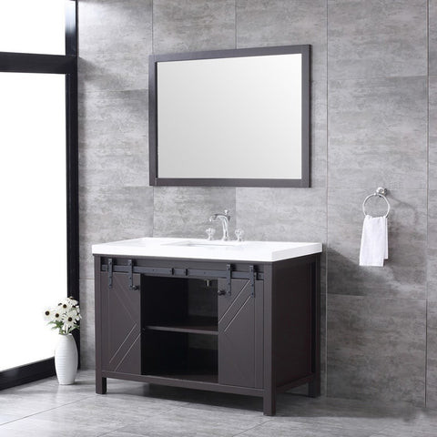Image of Marsyas 48" Brown Single Vanity Set, White Quartz Top | LM342248SCCSM44F