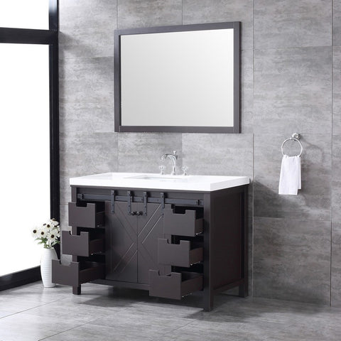 Image of Marsyas 48" Brown Single Vanity Set, White Quartz Top | LM342248SCCSM44F