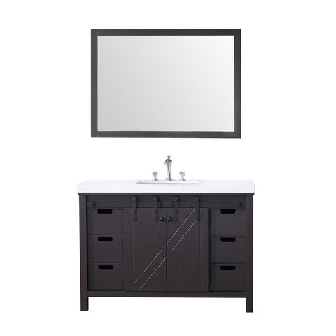 Image of Marsyas 48" Brown Single Vanity Set, White Quartz Top | LM342248SCCSM44F
