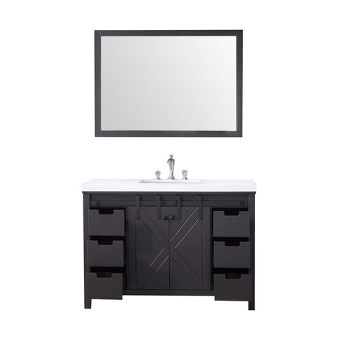 Image of Marsyas 48" Brown Single Vanity Set, White Quartz Top | LM342248SCCSM44F