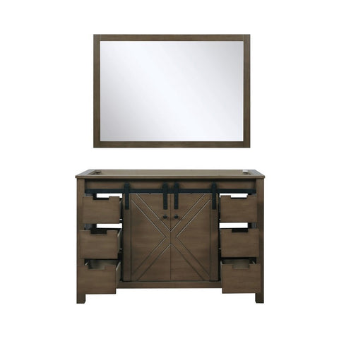 Image of Marsyas 48" Rustic Brown Single Vanity, no Top and 44" Mirror | LM342248SK00M44