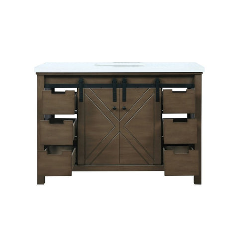 Image of Marsyas 48" Rustic Brown Single Vanity, White Quartz Top | LM342248SKCS000