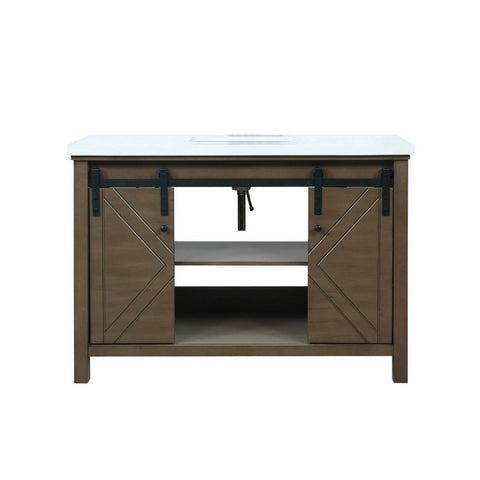 Image of Marsyas 48" Rustic Brown Single Vanity, White Quartz Top | LM342248SKCS000